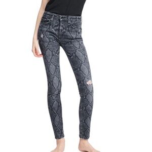 Rag & Bone Python Print Cate Mid-Rise Skinny Ankle Jeans Size 27